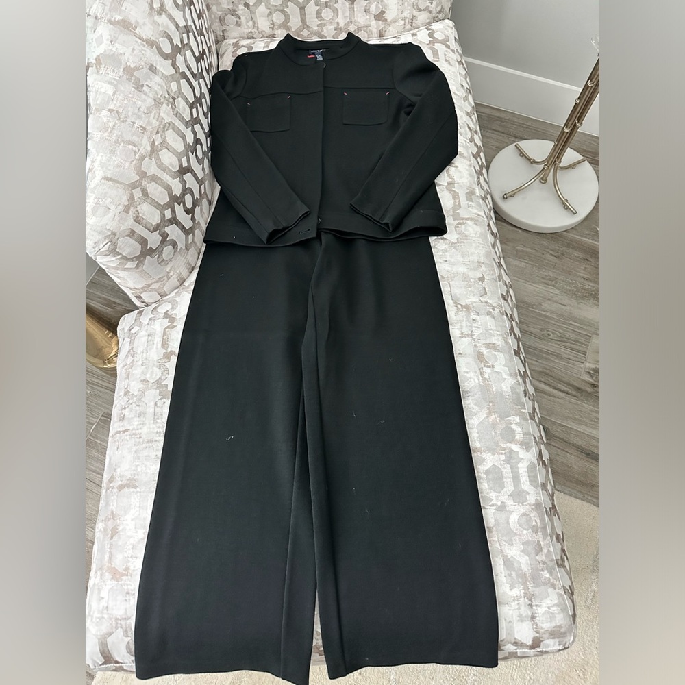 SALE Ann Taylor Casual Jacket and Pants Suit, Black, Size Petite Large